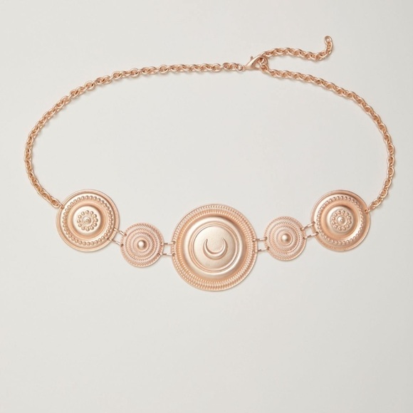 NWT Free People Bohemian Armor Chain Belt in Rose Gold